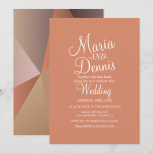 Fall Nuetral Modern Geometrical Colourful Wedding Invitation