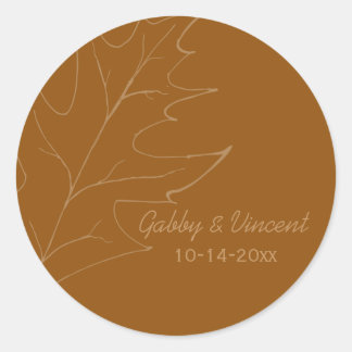 Fall Oak Leaf Wedding Envelope Seal