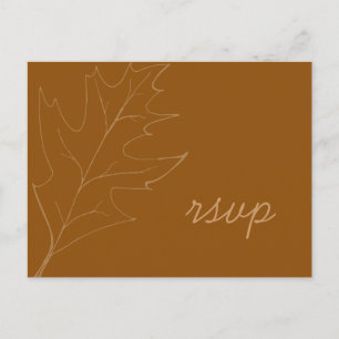 Fall Oak Leaf Wedding RSVP Response Invitation Postcard