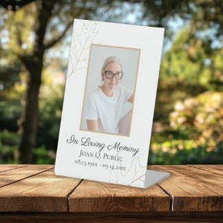 Fall Oak Leaves Celebration of Life Funeral Pedestal Sign
