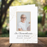 Fall Oak Leaves Funeral Wake Memorial Sympathy