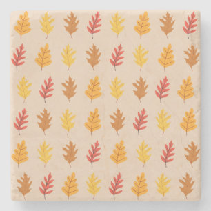Fall Oak Leaves Stone Coaster