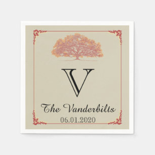 Fall Oak Tree Wedding Napkin