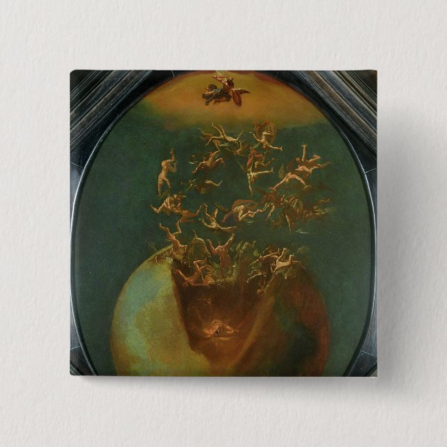 Fall of Satan and the Rebel Angels from Heaven 15 Cm Square Badge (Front)