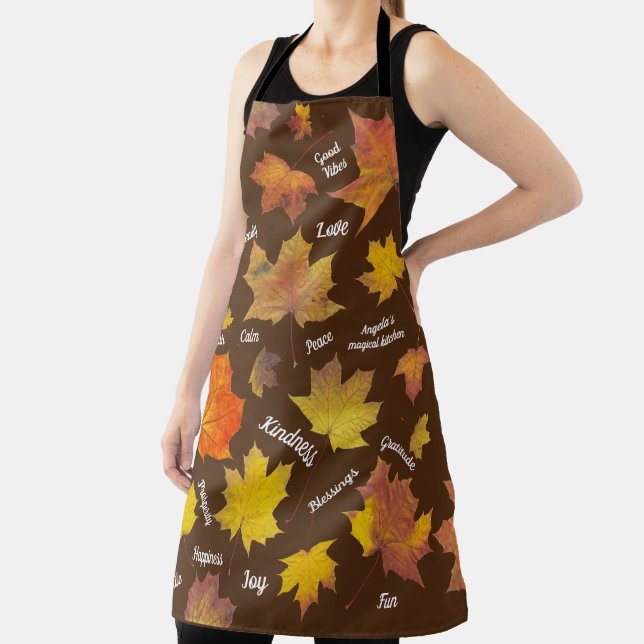 Fall Of The Leaves And Good Vibes Apron (Insitu)
