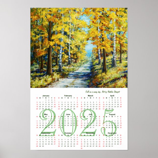 Fall on a sunny day. Fine Art Calendar 2025 Poster (Front)