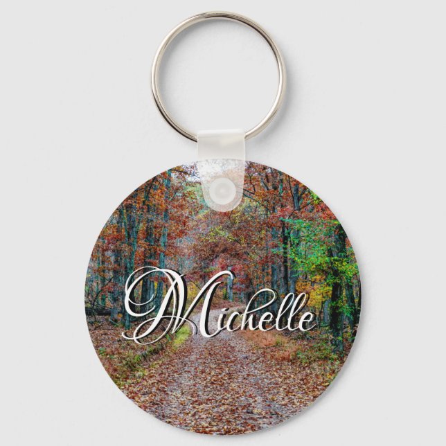 Fall On The Dirt Road New Custom Keychain (Front)