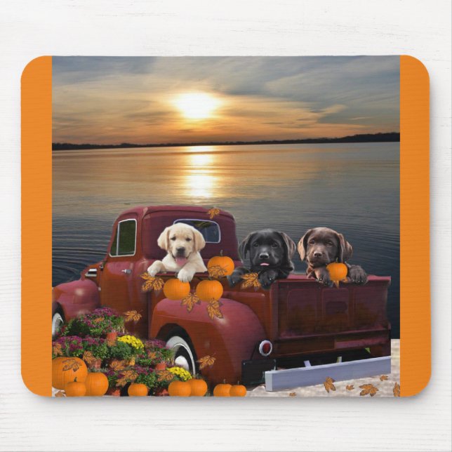 fall on the lake mouse pad (Front)