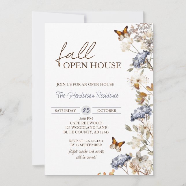 Fall Open House, Housewarming, New Home Party Invitation (Front)