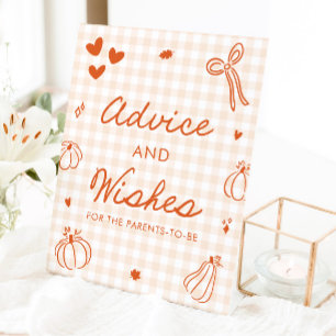 Fall Orange A Little Pumpkin Advice and Wishes Pedestal Sign