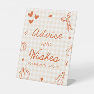 Fall Orange A Little Pumpkin Advice and Wishes Pedestal Sign