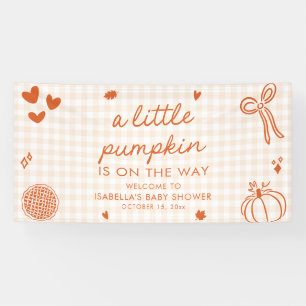 Fall Orange A Little Pumpkin Baby Shower Welcome Banner