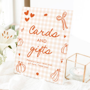 Fall Orange A Little Pumpkin Cards and Gifts Pedestal Sign
