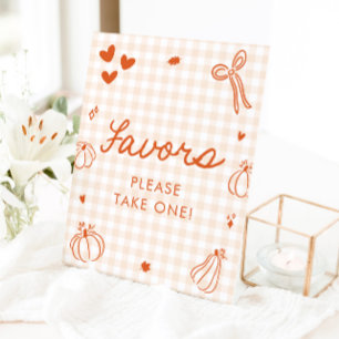 Fall Orange A Little Pumpkin Favours Sign