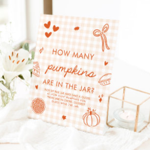 Fall Orange Cutie Pie Guess How Many Pumpkins Game Pedestal Sign