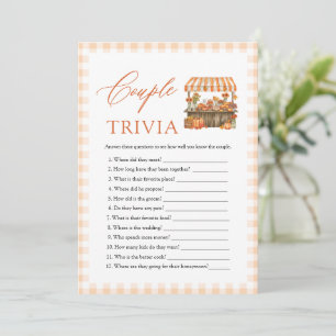 Fall Orange Farmers Market Couple Trivia Game Invitation