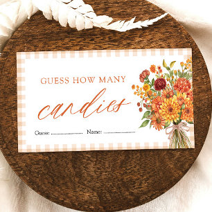 Fall Orange Farmers Market Guess How Many Candies Enclosure Card