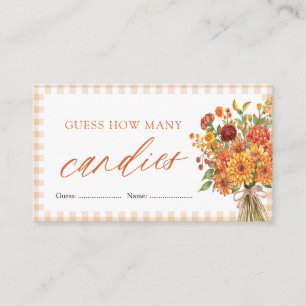 Fall Orange Farmers Market Guess How Many Candies Enclosure Card