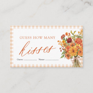 Fall Orange Farmers Market Guess How Many Kisses Enclosure Card