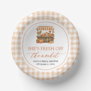 Fall Orange Fresh Off The Market Bridal Shower Paper Plate