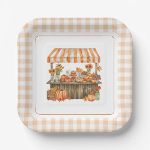 Fall Orange Fresh Off The Market Bridal Shower Paper Plate