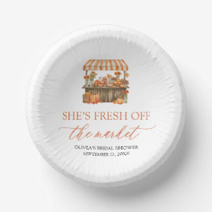 Fall Orange Fresh Off The Market Bridal Shower Paper Plate