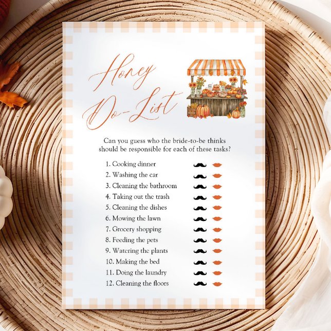 Fall Orange Gingham How Old Was The Bride Game Invitation (Fall Orange Gingham How Old Was The Bride Game)
