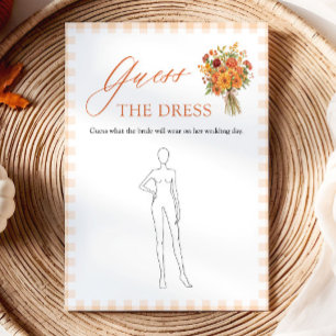 Fall Orange Gingham Market Guess The Dress Game Invitation