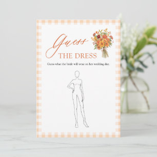Fall Orange Gingham Market Guess The Dress Game Invitation