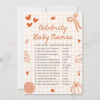 Fall Orange Hand Drawn Celebrity Baby Name Game
