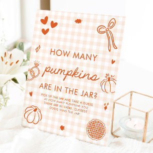 Fall Orange Hand Drawn Guess How Many Pumpkins Pedestal Sign