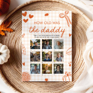 Fall Orange Hand Drawn How Old Was The Daddy Game Invitation