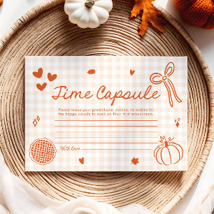 Fall Orange Hand Drawn Time Capsule Bridal Game Enclosure Card