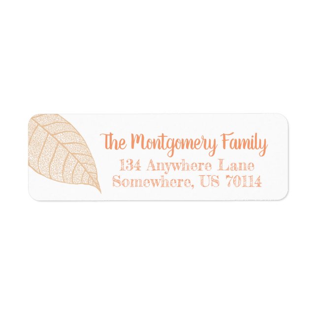 Fall Orange Leaf Skeleton | Personalised (Front)