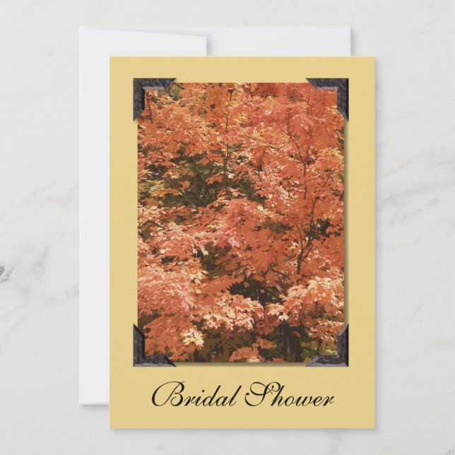 Fall Orange Leaves Bridal Shower Invitation (Front)