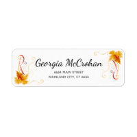 Fall Orange Leaves Return Address Label