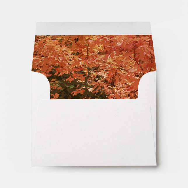 Fall Orange Leaves Wedding RSVP Card Envelopes (Back (Bottom))