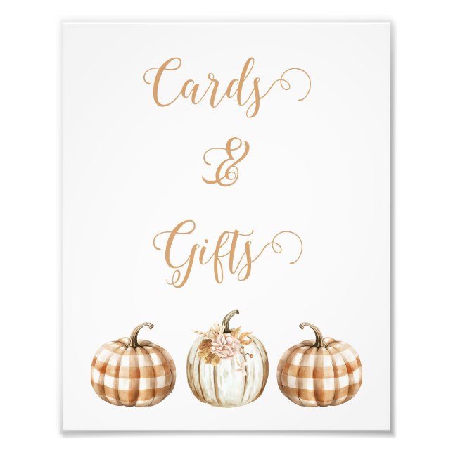 Fall Orange Pumpkin Baby Shower Sign (Front)