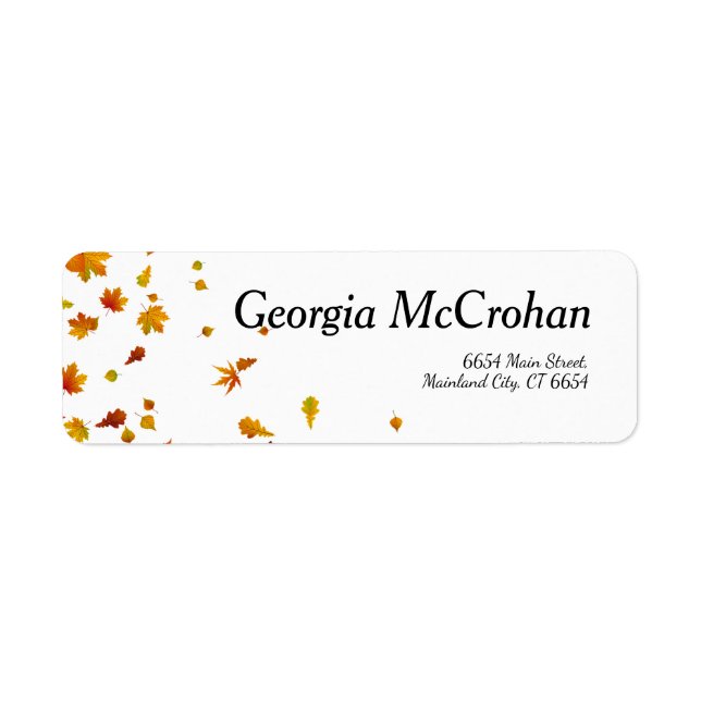 Fall Orange Red Leaves Return Address Label (Front)