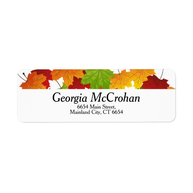 Fall Orange Red Leaves Return Address Label (Front)