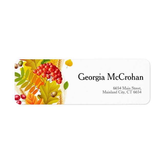 Fall Orange Red Leaves Return Address Label (Front)