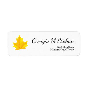 Fall Orange Yellow Leaves Return Address Label
