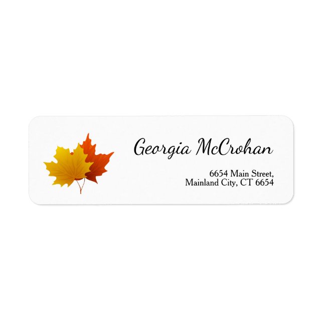 Fall Orange Yellow Leaves Return Address Label (Front)