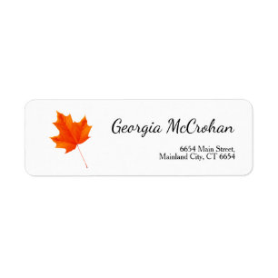 Fall Orange Yellow Leaves Return Address Label