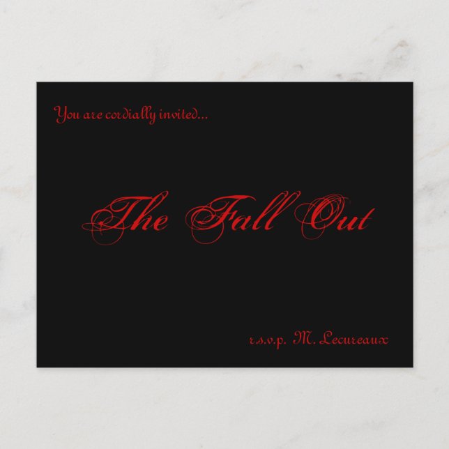 Fall Out invitations (Front)