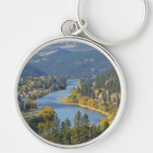 Fall Over Clearwater River Idaho Key Ring