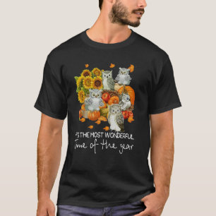 Fall Owl Pumpkin Itu2019s The Most Wonderful Time  T-Shirt