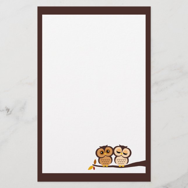 Fall Owls Stationery (Front)