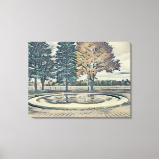 Fall park scenery canvas Kanagawa style Print