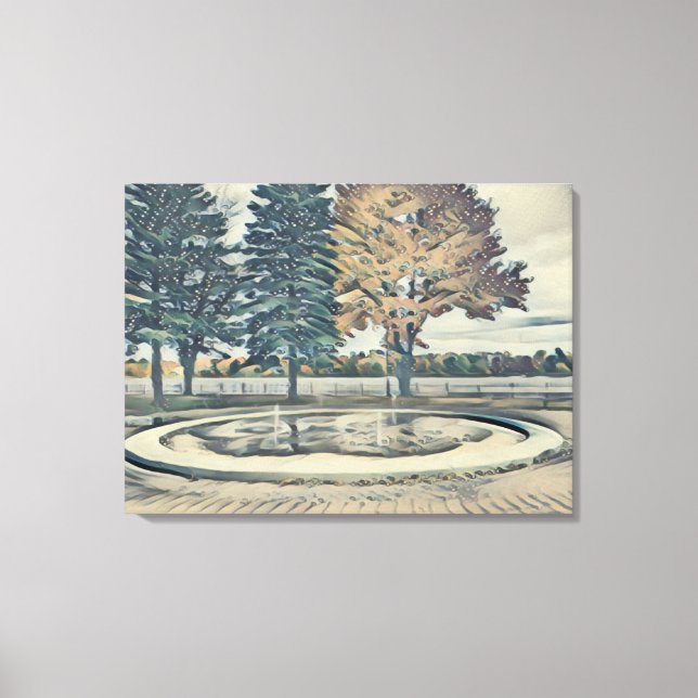 Fall park scenery canvas Kanagawa style Print (Front)